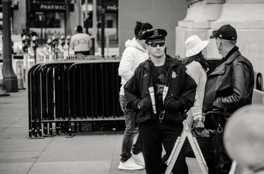 security guards standing outdoors